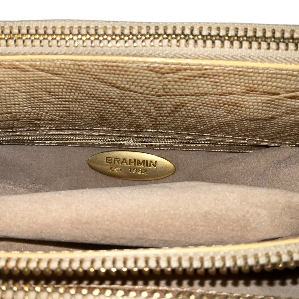 BRAHMIN VINTAGE NAOMI SATCHEL CROSSBODY BAG IN SAND MELBOURNE LEATHER - Picture 11 of 15
